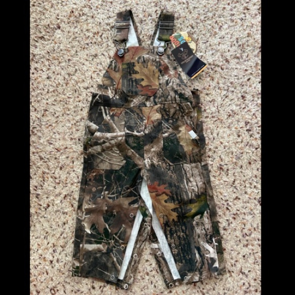 Brand new baby boy camo overalls